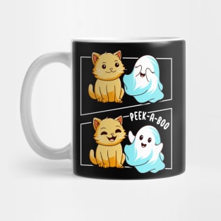 Funny Cat Pun Peek A Boo Men Kids Women Halloween Mug